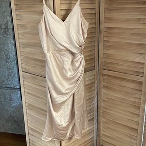 Revelry Rory Midi Satin Dress - SOFT CHAMPAGNE